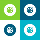 Biológiai lapos négy szín minimális ikon készlet