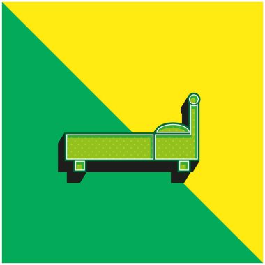 Yatak Profili Yeşil ve Sarı 3D vektör simgesi logosu