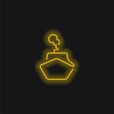 Tekne Taslak sarı parlak neon simgesi