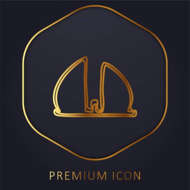 Sanatsal Yapı El Taslak Altın Çizgi prim logosu veya simgesi