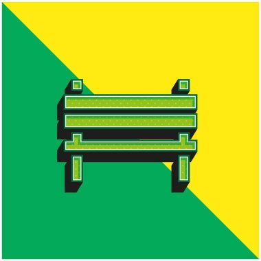 Yeşil benç ve sarı modern 3D vektör simgesi logosu