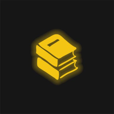 Kitaplar sarı parlak neon simgesi