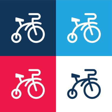Bisiklet mavi ve kırmızı dört renk en az simge kümesi