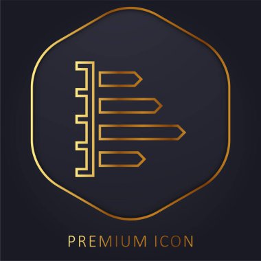 Bar Graph golden line premium logo or icon clipart