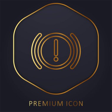 Fren Sistemi Uyarı Altın çizgi prim logosu veya simgesi