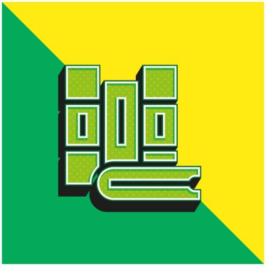 Kitap Yeşil ve Sarı modern 3D vektör simgesi logosu