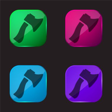 Balta dört renkli cam düğme simgesi