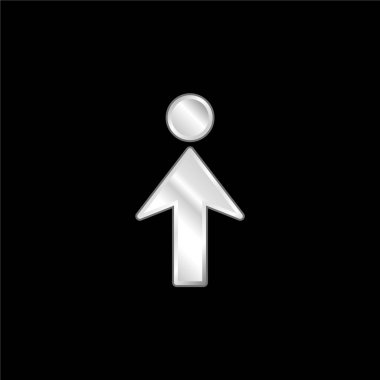 Ok Gümüş kaplama metalik simgeye