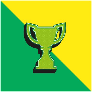 Ödül Ödülü Silueti Yeşil ve Sarı 3D vektör simgesi