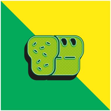 Ekmek Yeşil ve Sarı Modern 3d vektör simgesi logosu