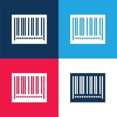 Barkod mavi ve kırmızı dört renk en küçük simge kümesi