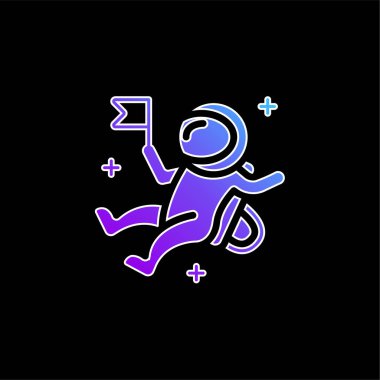 Astronot mavi eğimli vektör simgesi