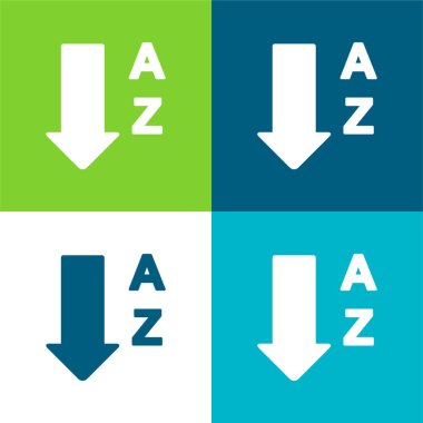 Alphabetical Order From A To Z Flat four color minimal icon set