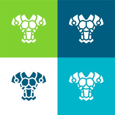 Zırh Düz 4 renk en küçük simge kümesi