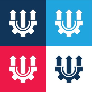 Analiz mavi ve kırmızı dört renk minimal simgesi kümesi