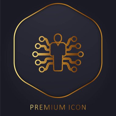 AI altın çizgi premium logo veya simge