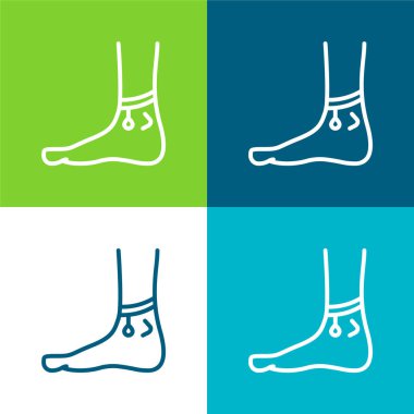 Ayak bileği Düz 4 renk en küçük simge kümesi