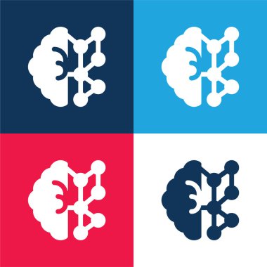 AI mavi ve kırmızı dört renk en küçük simge kümesi