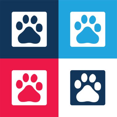 Baidu Logosu mavi ve kırmızı dört renk minimal simgesi seti