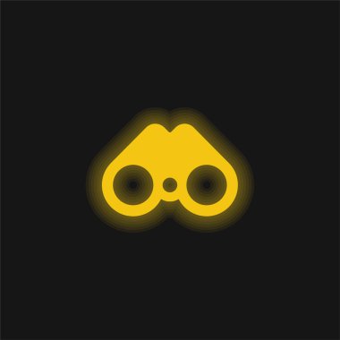 Dürbünler sarı parlayan neon simgesi