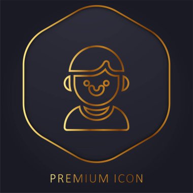 Altın çizgili erkek logosu veya simgesi