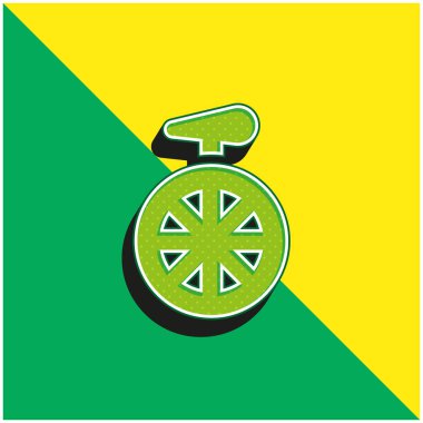 Bisiklet Yeşil ve Sarı 3D vektör simgesi