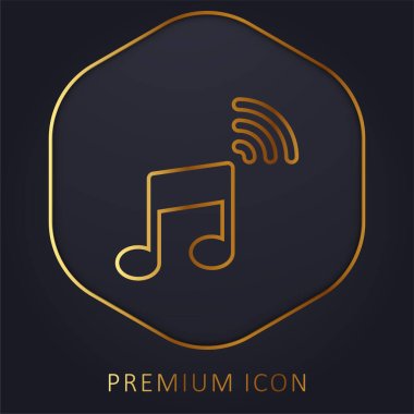 Audio golden line premium logo or icon clipart