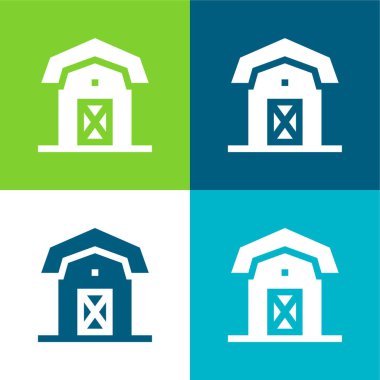 Ahır Düz 4 renk en küçük simge kümesi