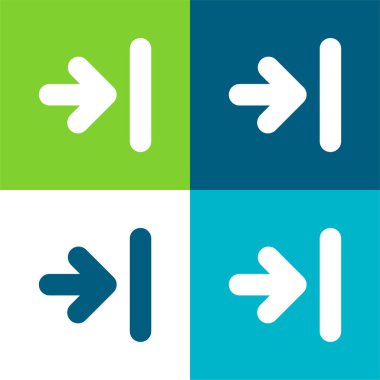 Arrow To Last Track Düz Düz 4 renk simgesi seti