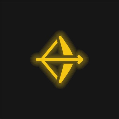 Baş sarı parlak neon simgesi