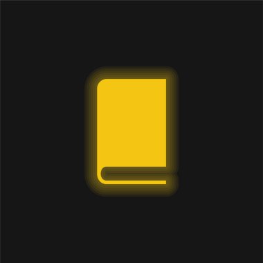 Kapalı Kitap Siyah Kapaklı Parlak Neon simgesi