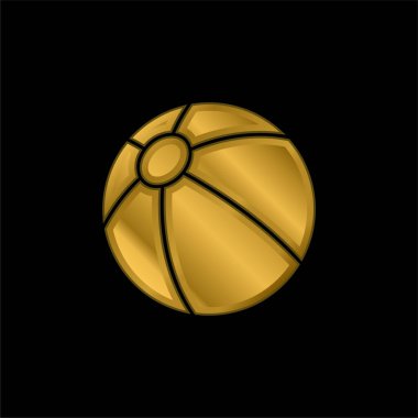 Plaj topu altın kaplama metalik simge veya logo vektörü
