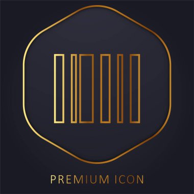 Barkod altın çizgi premium logosu veya simgesi