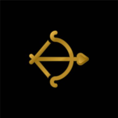 Ark altın kaplamalı metalik simge veya logo vektörü