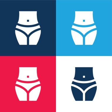 Gövde mavisi ve kırmızı dört renk minimal simgesi