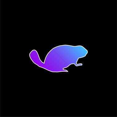 Beaver Mammal Animal Shape blue gradient vector icon clipart