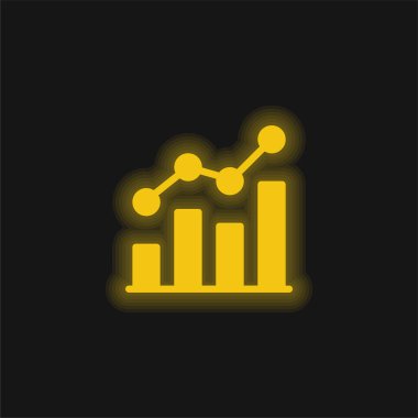 Analitik sarı parlak neon simgesi