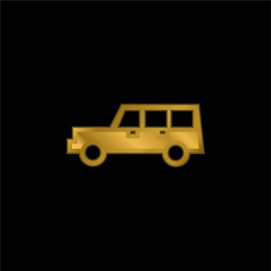 All Terrain Vehicle gold plated metalic icon or logo vector clipart