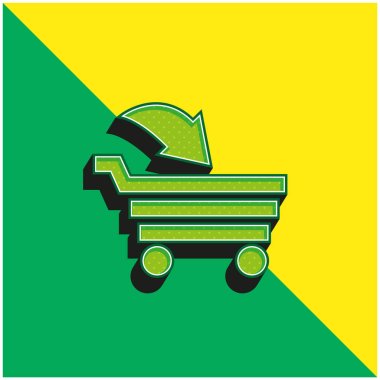 Alışveriş Arabası Yeşil ve Sarı 3D vektör simgesine ekleniyor