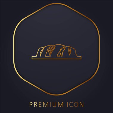 Ayers Rock golden line premium logo or icon clipart