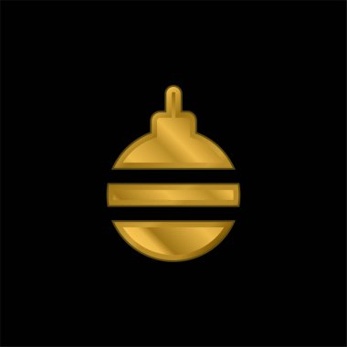 Bauble altın kaplama metalik simge veya logo vektörü