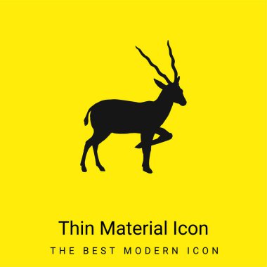 Antelope Silhouette From Side View minimal bright yellow material icon clipart