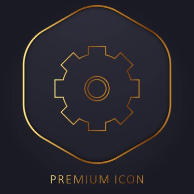 Big Cogwheel golden line premium logo or icon clipart