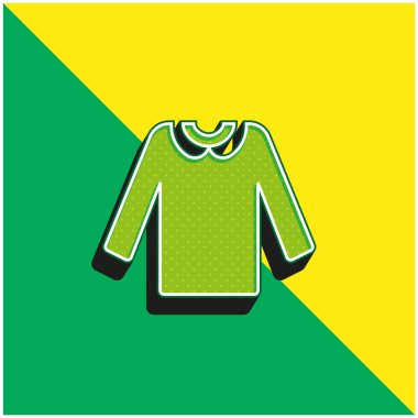 Bluz Yeşil ve Sarı Modern 3D vektör simgesi logosu
