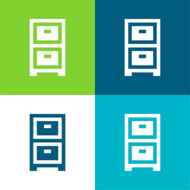 Arşivler Düz 4 renk minimal simge kümesi