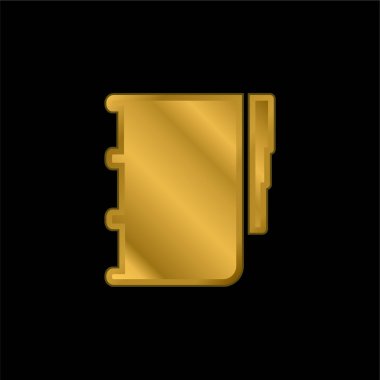 Yer İmleri Altın Kaplamalı Metal Simge veya Logo Vektörü ile Gündem