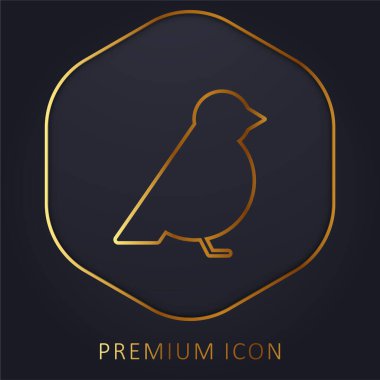 Bird Facing Right golden line premium logo or icon clipart