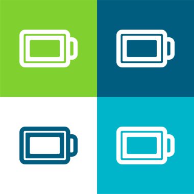 Batarya Ana Hattı Düz 4 renk minimal simgesi seti