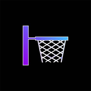 Spor okulu mavi gradyan vektör simgesi için Basketbol Basket Tarafı Görünümü