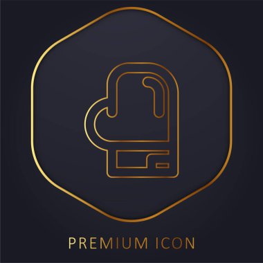 Boks altın çizgisi premium logosu veya simgesi